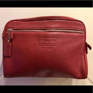 Coach red leather portfolio